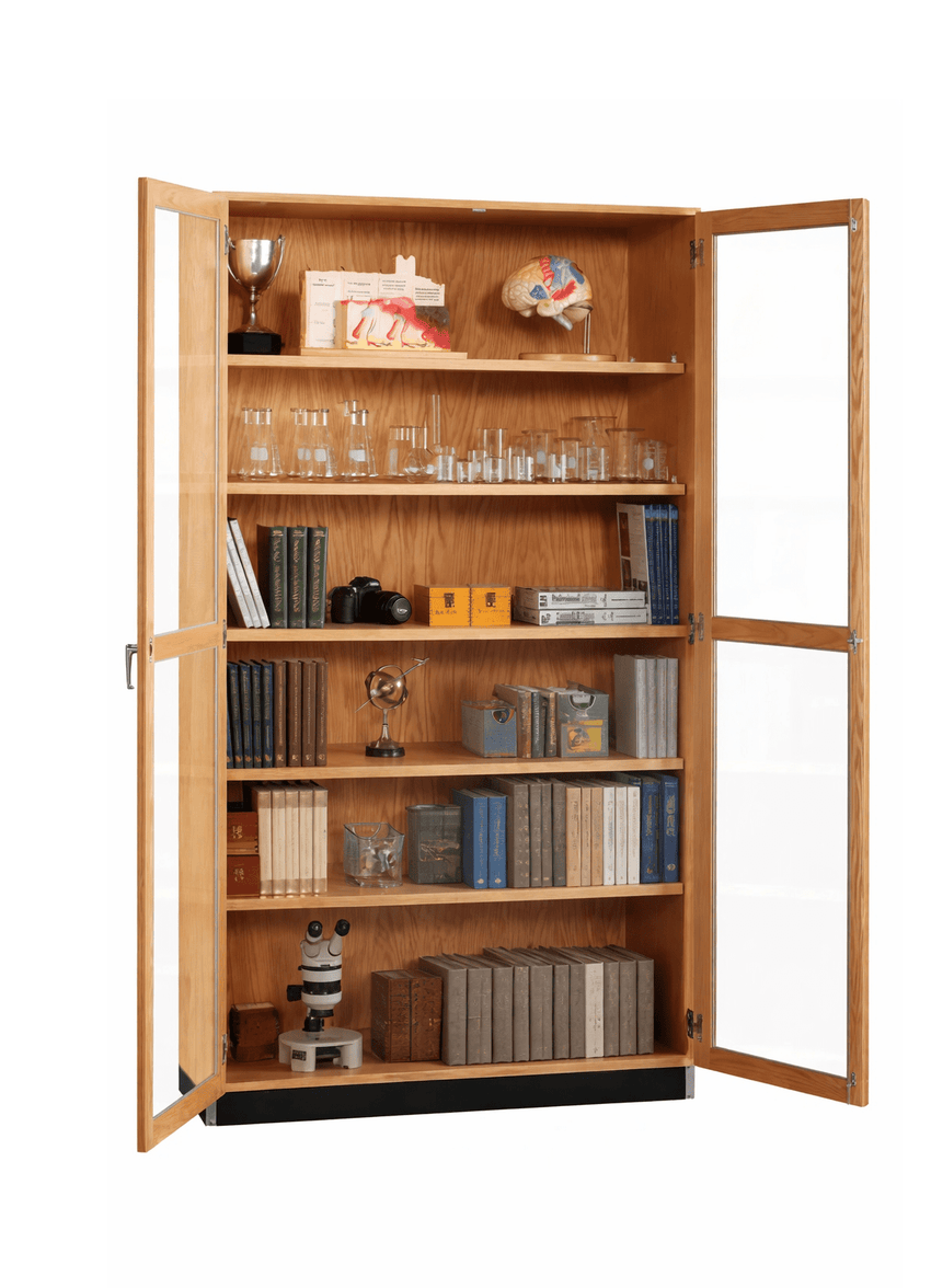 Diversified Woodcrafts Tall Glazed Double Doors Storage Cabinet 48"W x 22"D x 84"H (DIV - 358 - 4822K) - SchoolOutlet