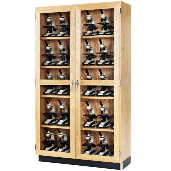 Diversified Spaces Wood Clear Door With Microscope Storage Cabinet 36"W x 16"D x 84"H (DIV - 372 - 3616K) - SchoolOutlet
