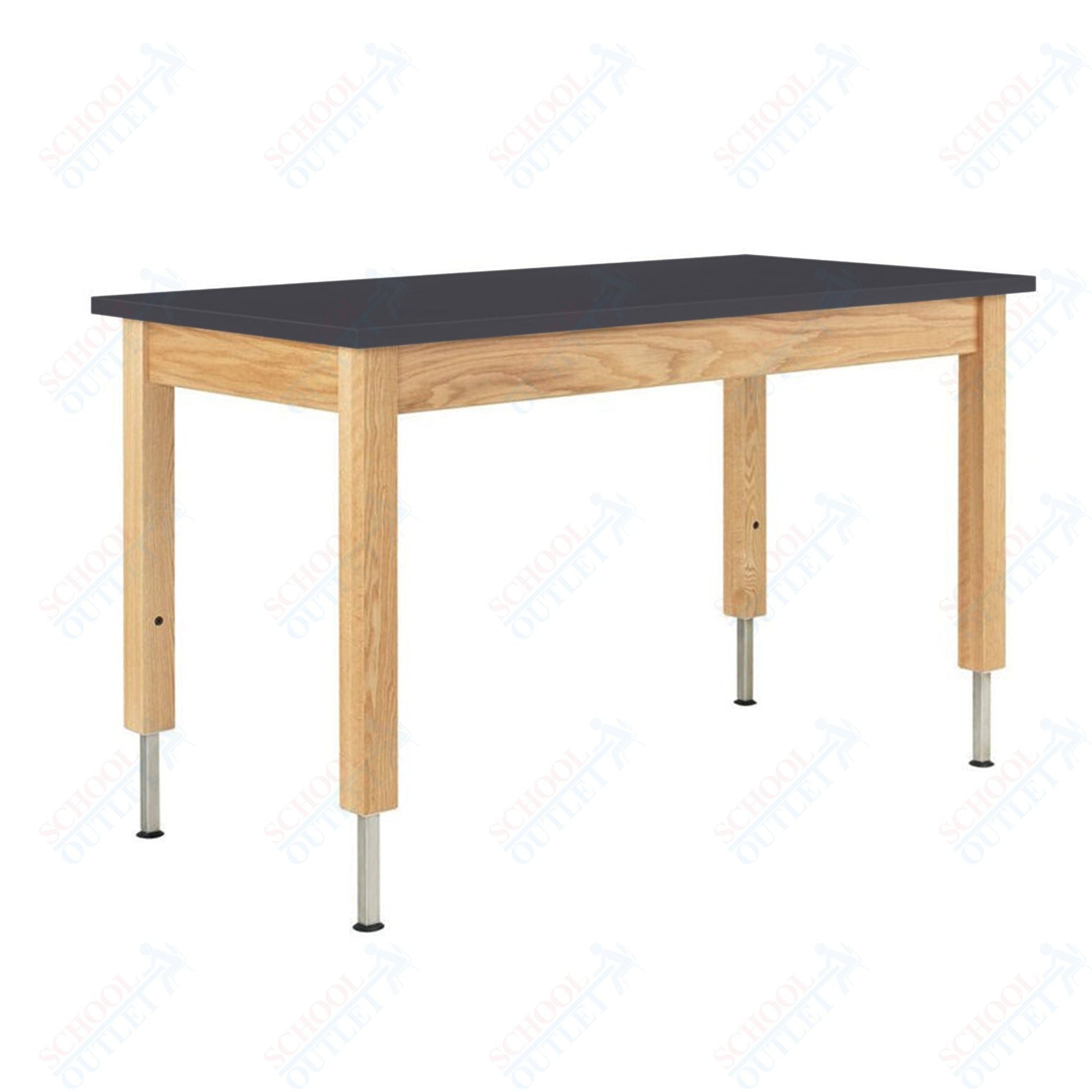 Diversified Woodcrafts Adjustable Wooden Leg Science Table - 60" W x 24" D - SchoolOutlet