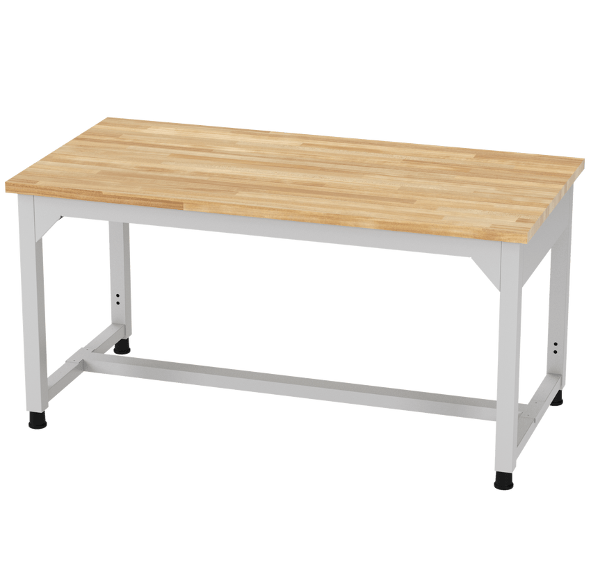 Diversified Woodcrafts Heavy - Duty Adjustable Height Solid Maple Workbench 60"W x 30"L x 25.5" - 35.5"H (DIV - AMS60305X) - SchoolOutlet