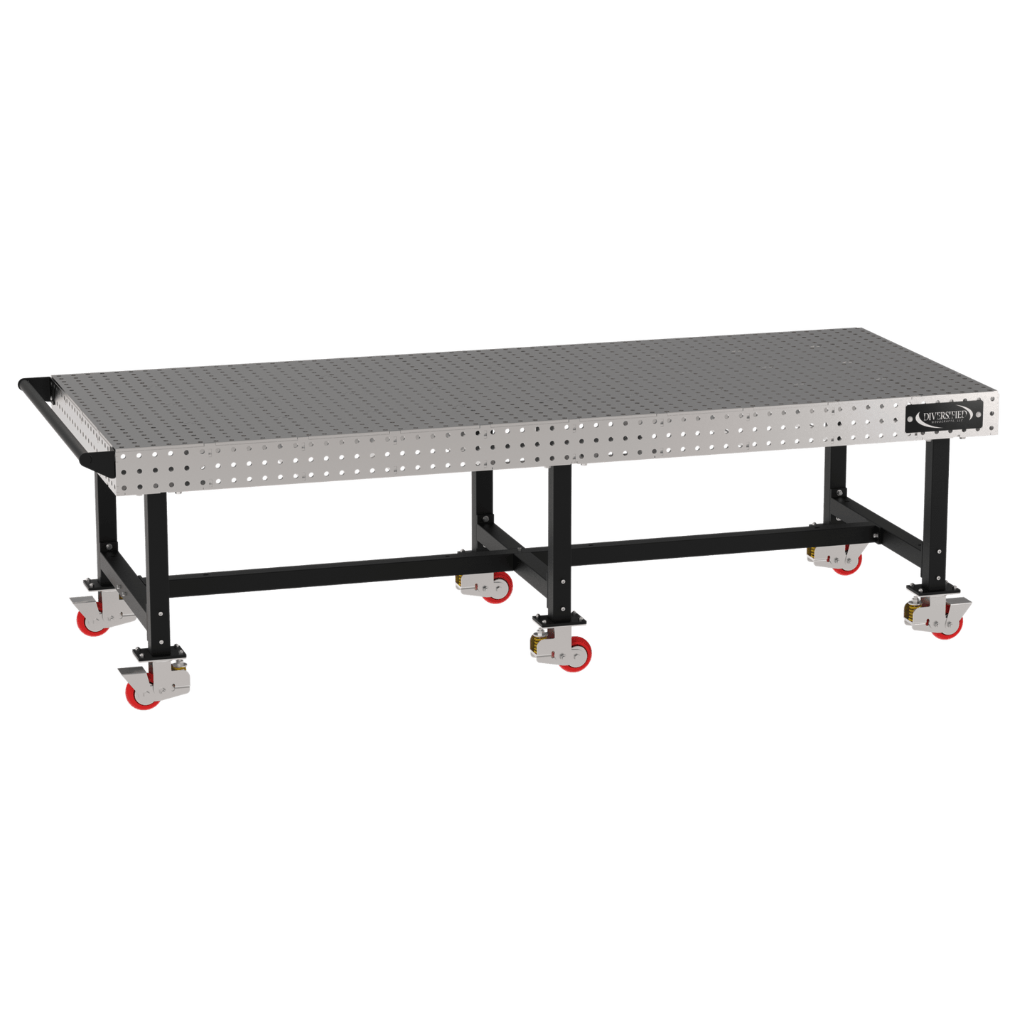 Diversified Woodcrafts Welding Table, Fixed Height, 36"H x 120"L x 48"D, Handle, Casters (DIV - DMW12048HC) - SchoolOutlet