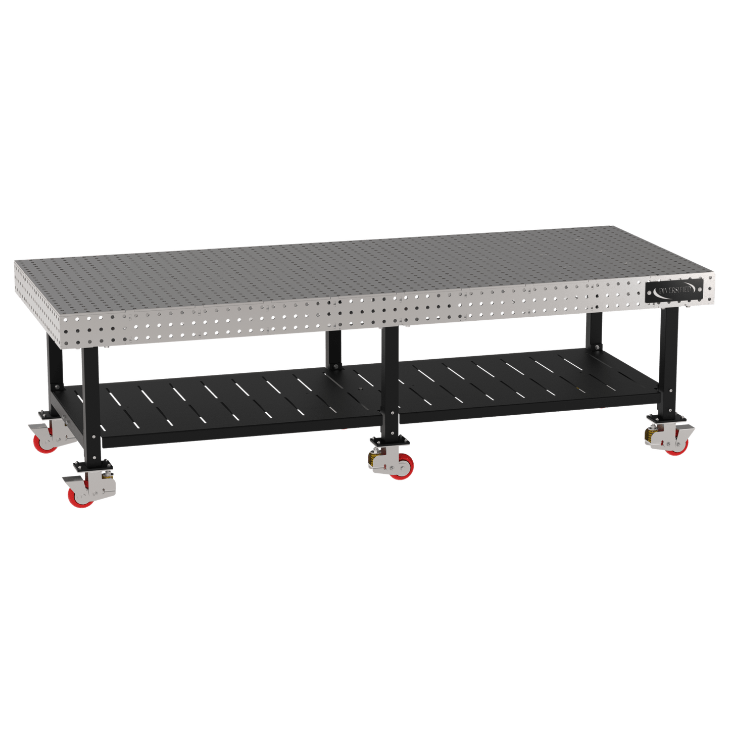 Diversified Woodcrafts Welding Table, Fixed Height, 36"H x 120"L x 48"D, Shelf, Casters (DIV - DMW12048SC) - SchoolOutlet