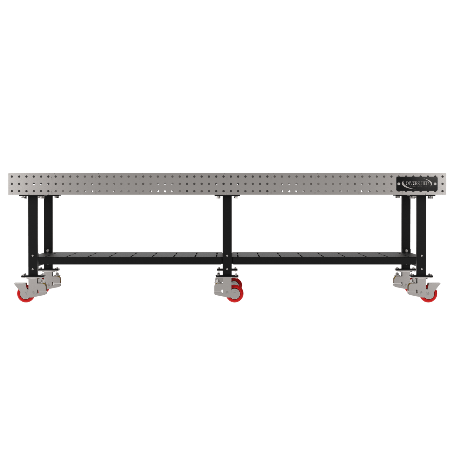 Diversified Woodcrafts Welding Table, Fixed Height, 36"H x 120"L x 48"D, Shelf, Casters (DIV - DMW12048SC) - SchoolOutlet