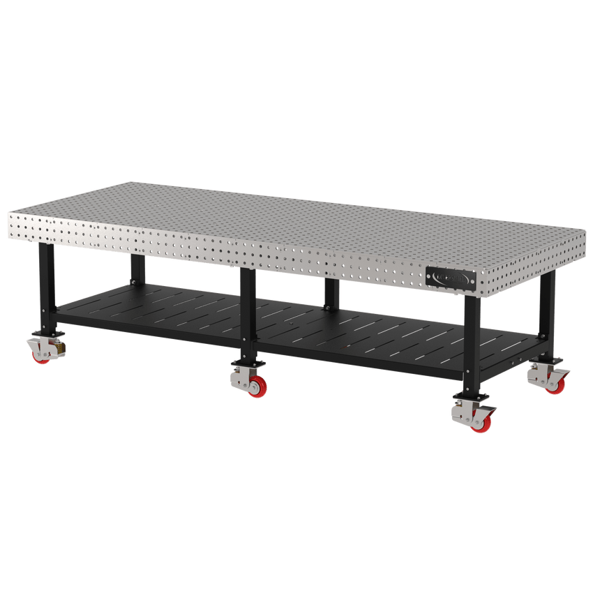 Diversified Woodcrafts Welding Table, Fixed Height, 36"H x 120"L x 48"D, Shelf, Casters (DIV - DMW12048SC) - SchoolOutlet