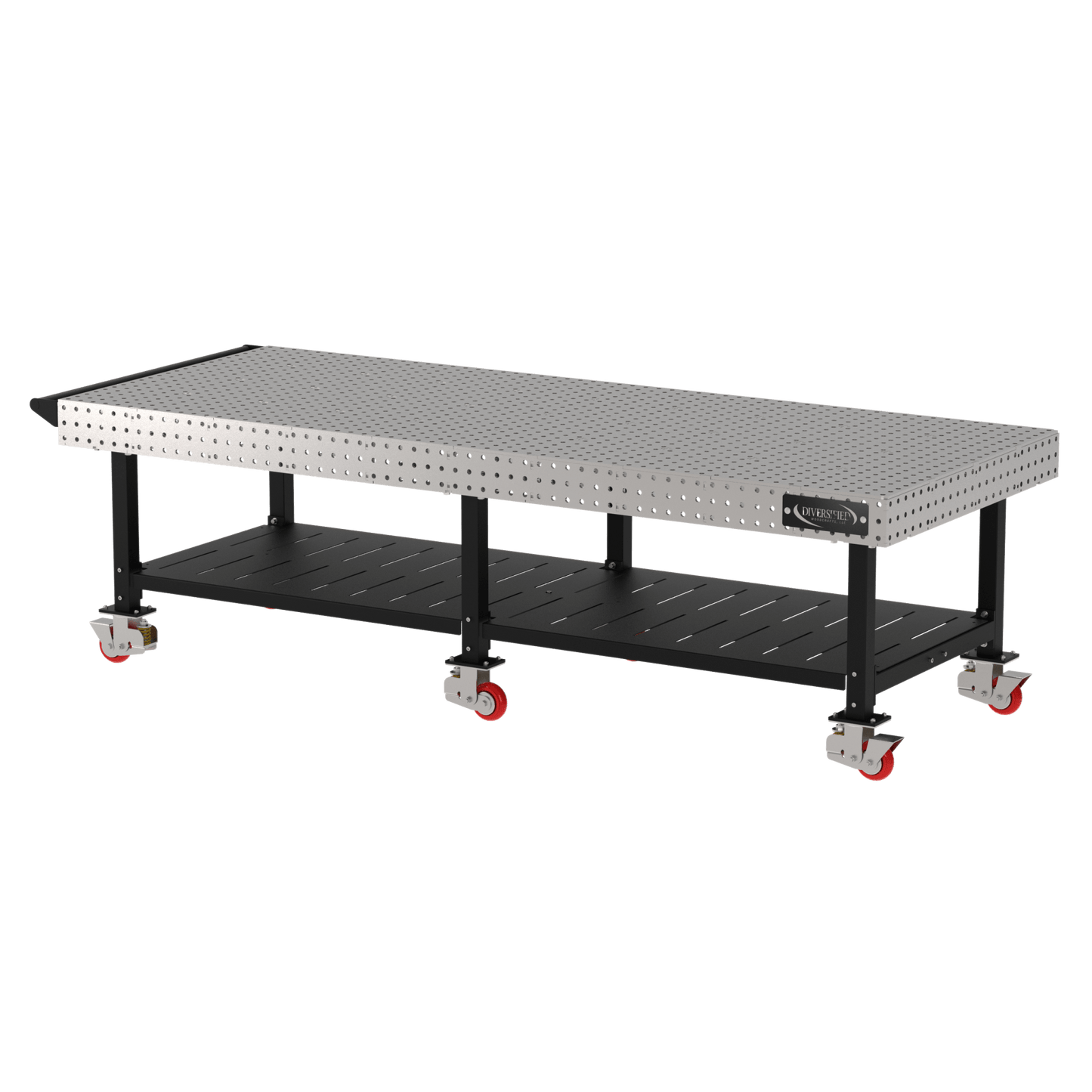 Diversified Woodcrafts Welding Table, Fixed Height, 36"H x 120"L x 48"D, Shelf, Handle, Casters (DIV - DMW12048SHC) - SchoolOutlet