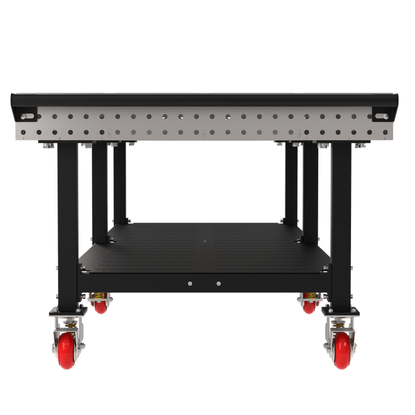 Diversified Woodcrafts Welding Table, Fixed Height, 36"H x 120"L x 48"D, Shelf, Handle, Casters (DIV - DMW12048SHC) - SchoolOutlet