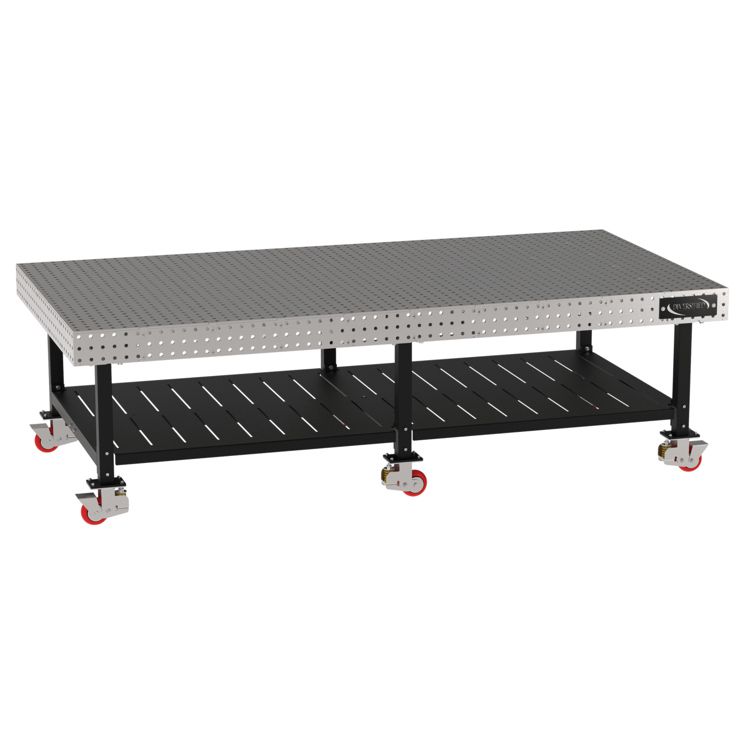 Diversified Woodcrafts Welding Table, Fixed Height, 36"H x 120"L x 60"D, Shelf, Casters (DIV - DMW12060SC) - SchoolOutlet
