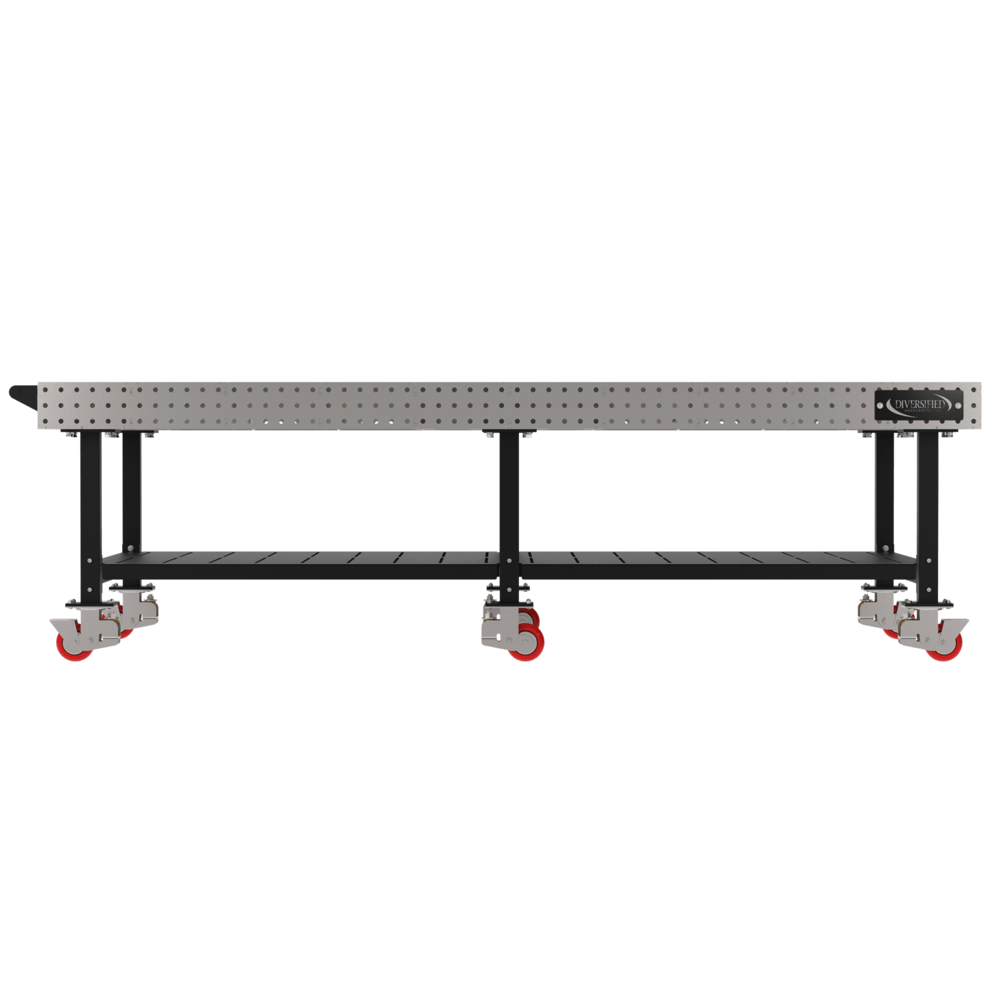 Diversified Woodcrafts Welding Table, Fixed Height, 36"H x 120"L x 60"D, Shelf, Handle, Casters (DIV - DMW12060SHC) - SchoolOutlet