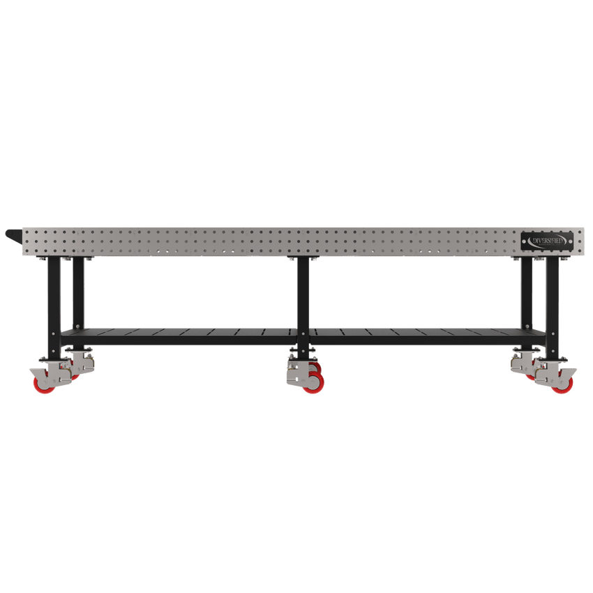 Diversified Woodcrafts Welding Table, Fixed Height, 36"H x 120"L x 60"D, Shelf, Handle, Casters (DIV - DMW12060SHC) - SchoolOutlet