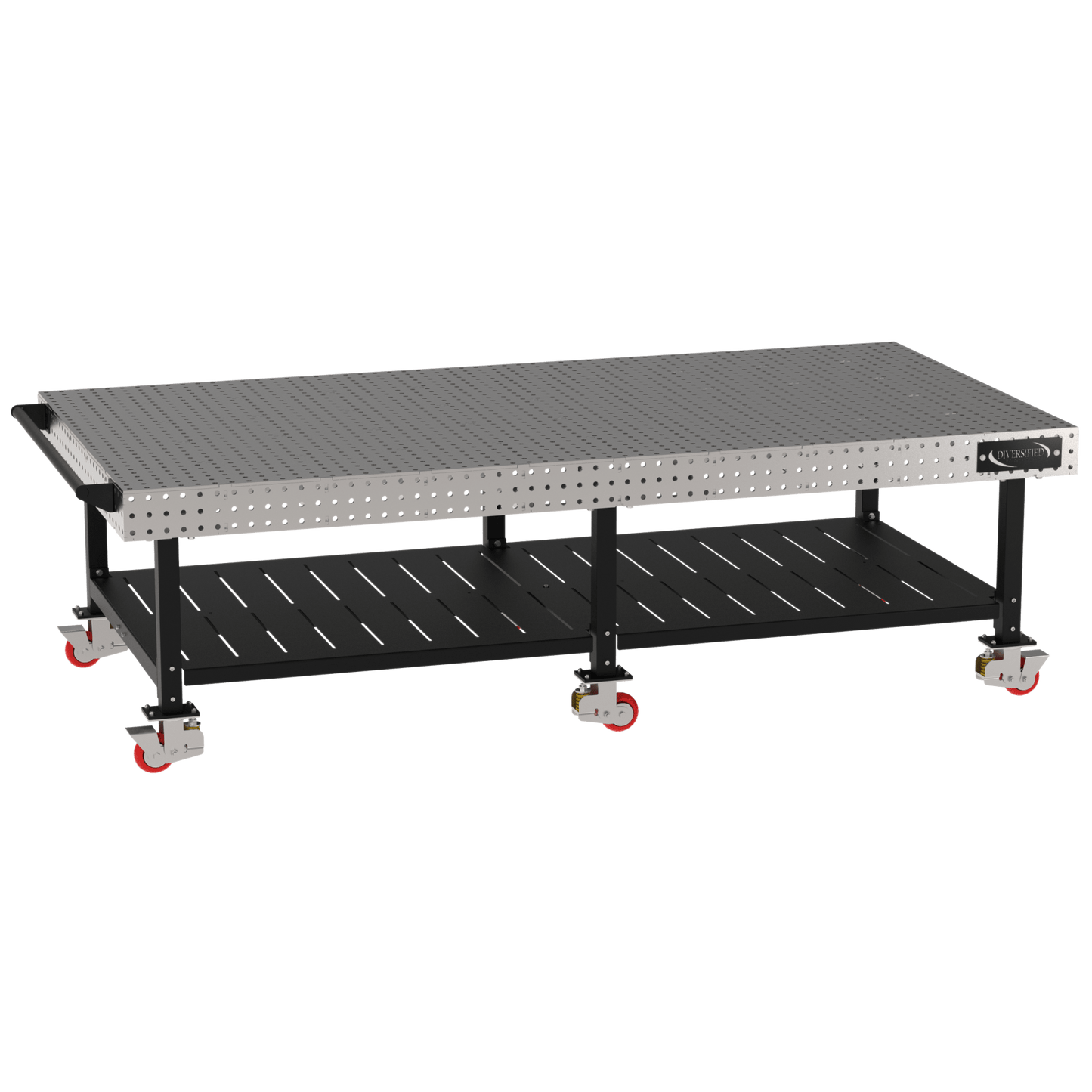 Diversified Woodcrafts Welding Table, Fixed Height, 36"H x 120"L x 60"D, Shelf, Handle, Casters (DIV - DMW12060SHC) - SchoolOutlet