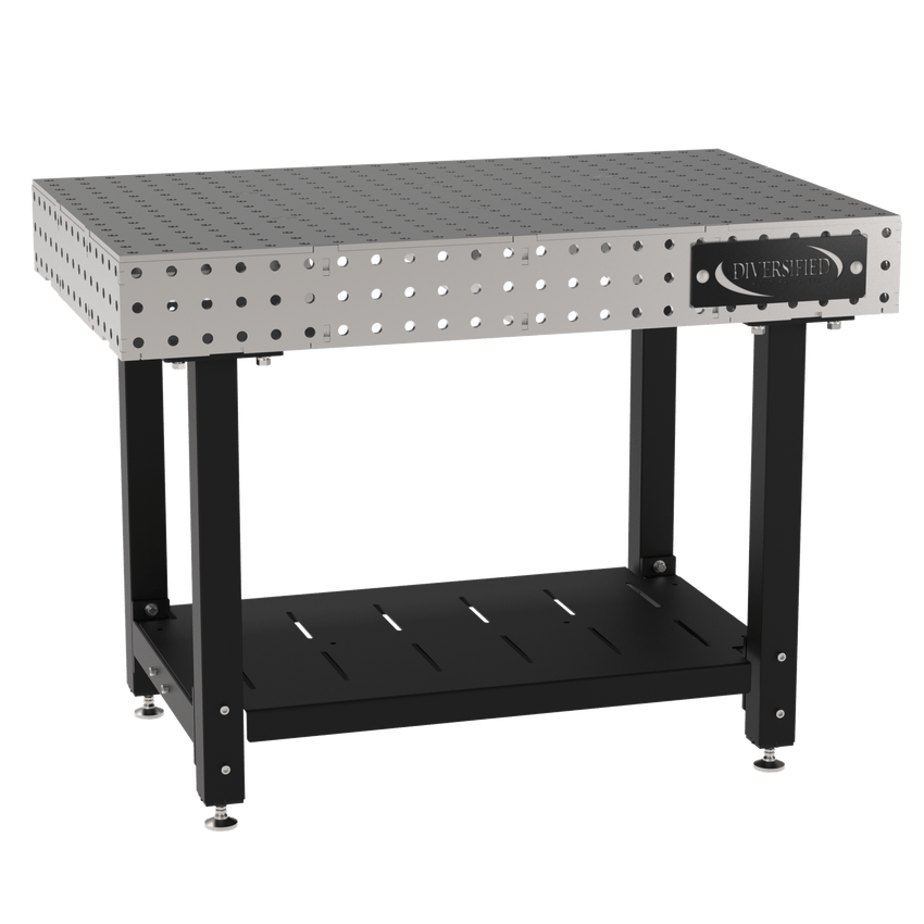 Diversified Woodcrafts Welding Table, Fixed Height, 36"H x 48"L x 30"D, 1 Shelf, Self - Leveling Feet (DIV - DMW4830S) - SchoolOutlet