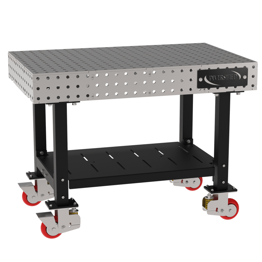Diversified Woodcrafts Welding Table, Fixed Height, 36"H x 48"L x 30"D, 1 Shelf, Casters (DIV - DMW4830SC) - SchoolOutlet