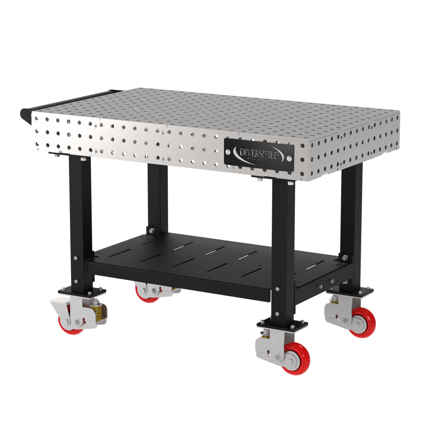 Diversified Woodcrafts Welding Table, Fixed Height, 36"H x 48"L x 30"D, 1 Shelf, Handle, Casters (DIV - DMW4830SHC) - SchoolOutlet