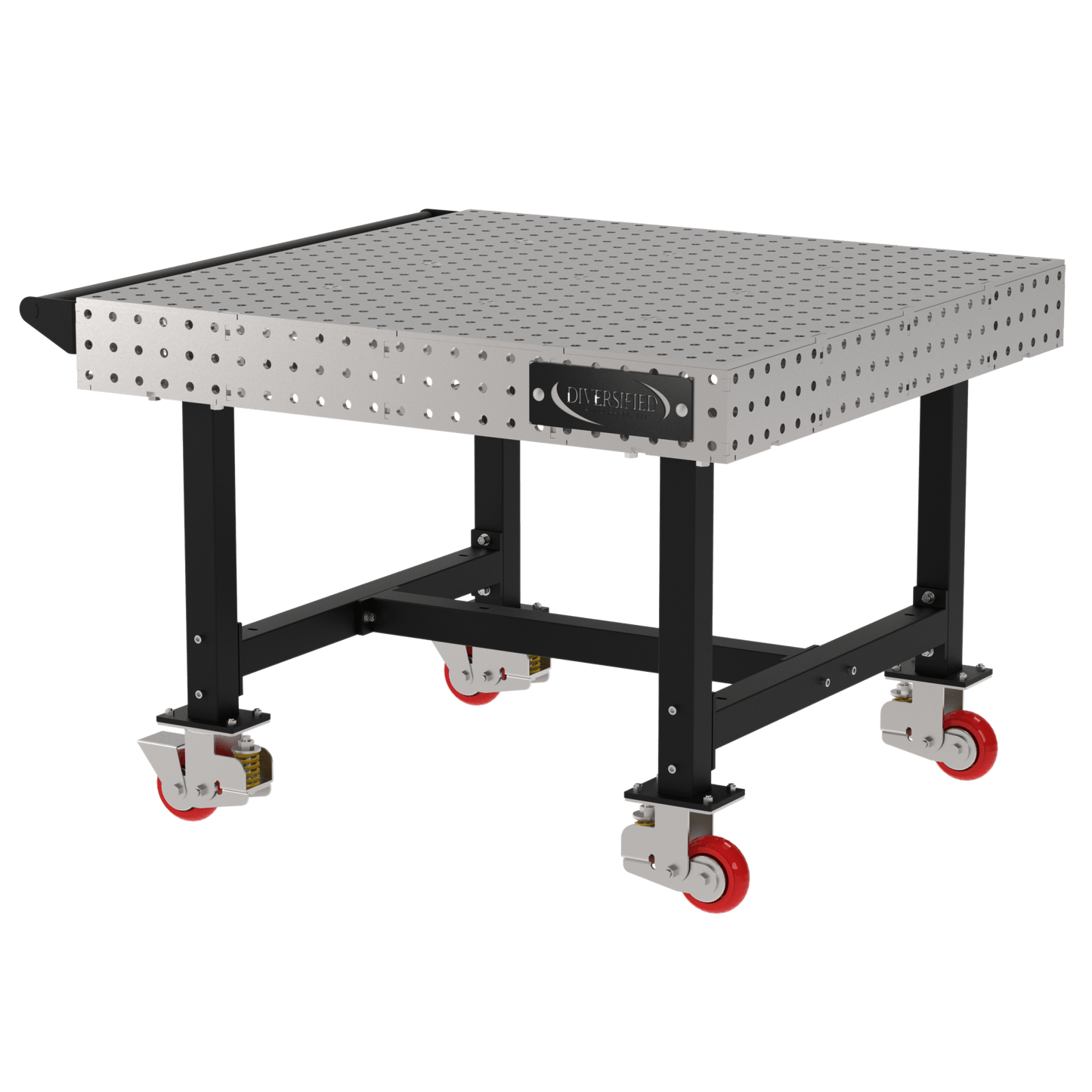 Diversified Woodcrafts Welding Table, Fixed Height, 36"H x 48"L x 48"D, 1 Handle, Casters (DIV - DMW4848HC) - SchoolOutlet