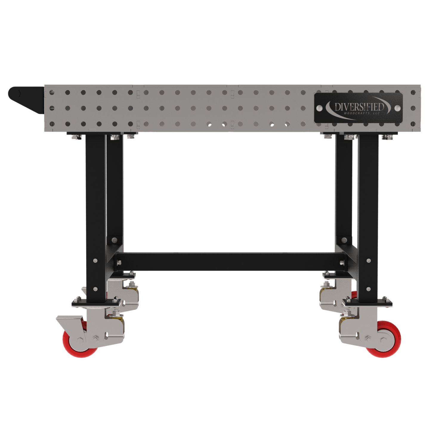 Diversified Woodcrafts Welding Table, Fixed Height, 36"H x 48"L x 48"D, 1 Handle, Casters (DIV - DMW4848HC) - SchoolOutlet