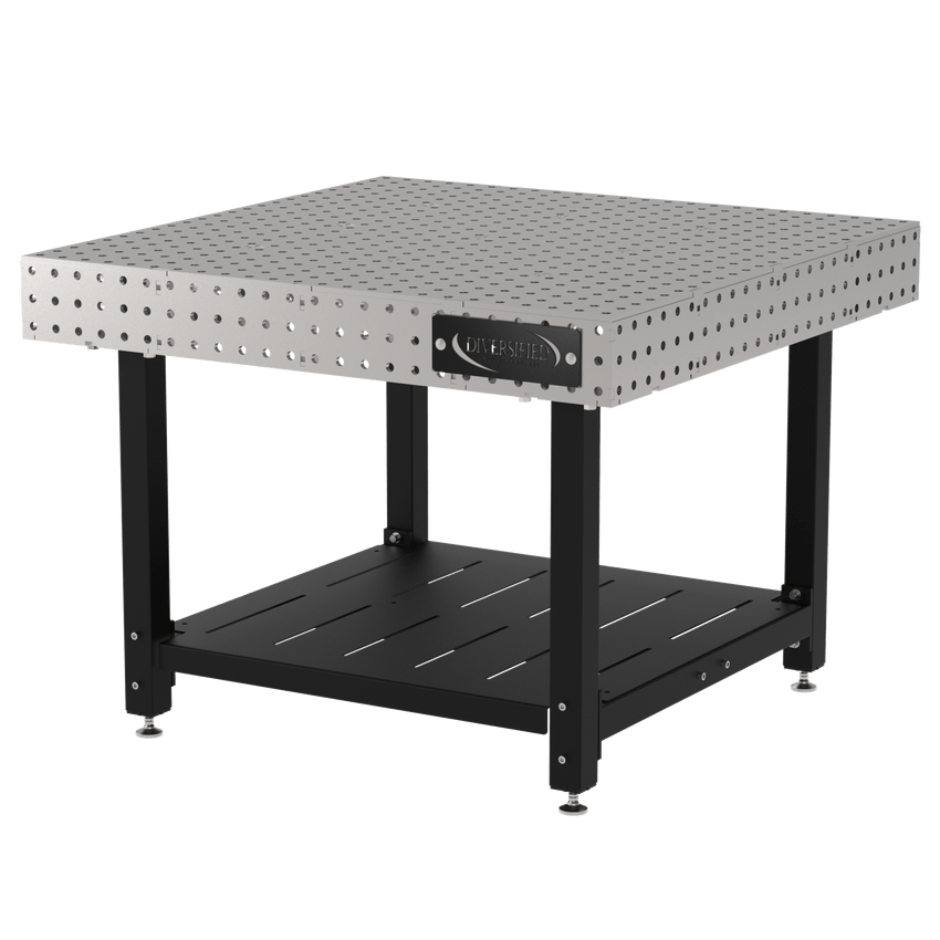 Diversified Woodcrafts Welding Table, Fixed Height, 36"H x 48"L x 48"D, 1 Shelf, Self - Leveling Feet (DIV - DMW4848S) - SchoolOutlet