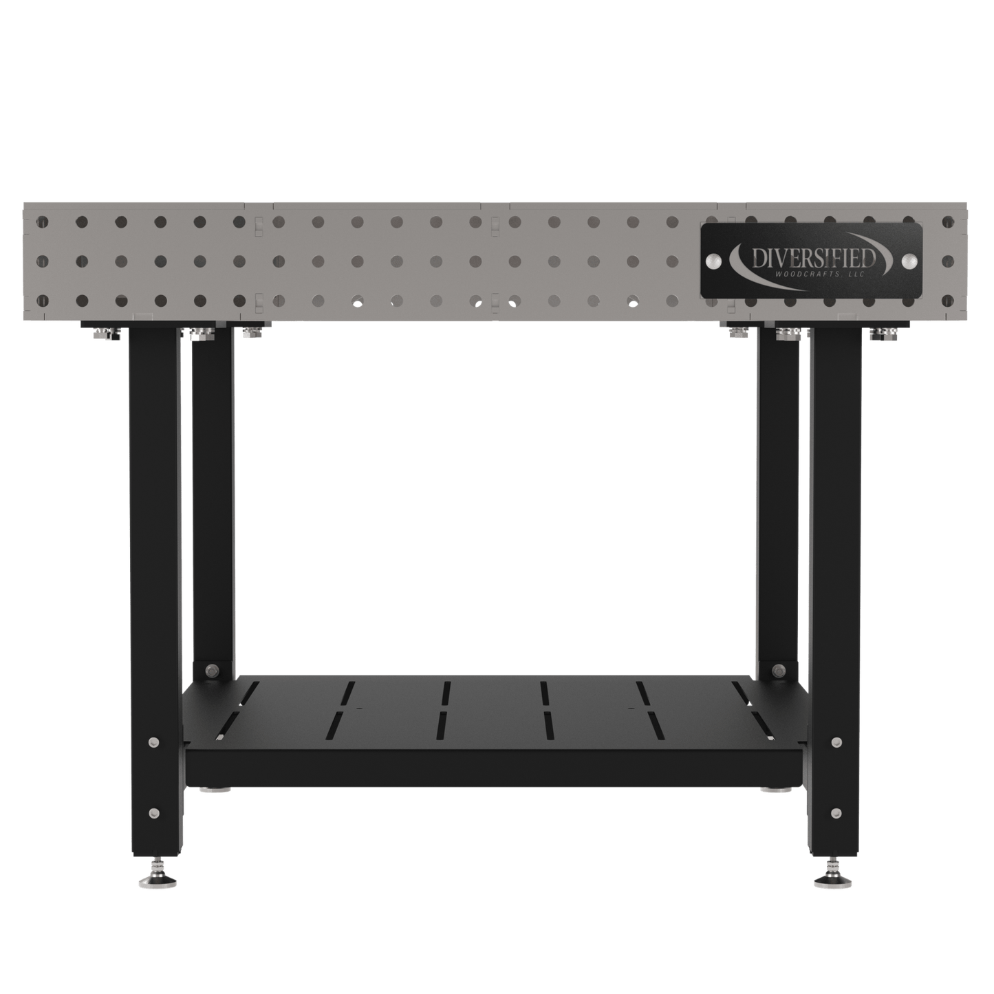 Diversified Woodcrafts Welding Table, Fixed Height, 36"H x 48"L x 48"D, 1 Shelf, Self - Leveling Feet (DIV - DMW4848S) - SchoolOutlet
