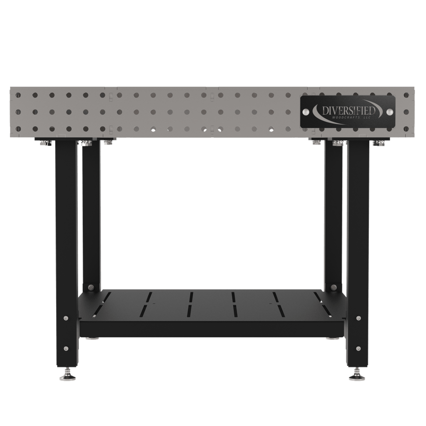 Diversified Woodcrafts Welding Table, Fixed Height, 36"H x 48"L x 48"D, 1 Shelf, Self - Leveling Feet (DIV - DMW4848S) - SchoolOutlet