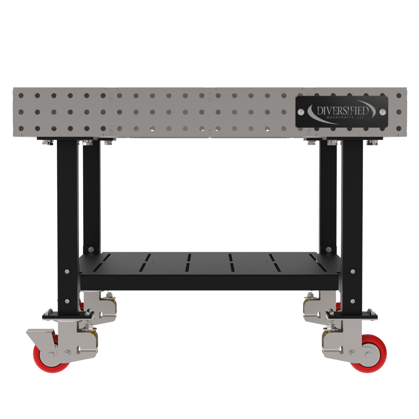 Diversified Woodcrafts Welding Table, Fixed Height, 36"H x 48"L x 48"D, 1 Shelf, Casters (DIV - DMW4848SC) - SchoolOutlet