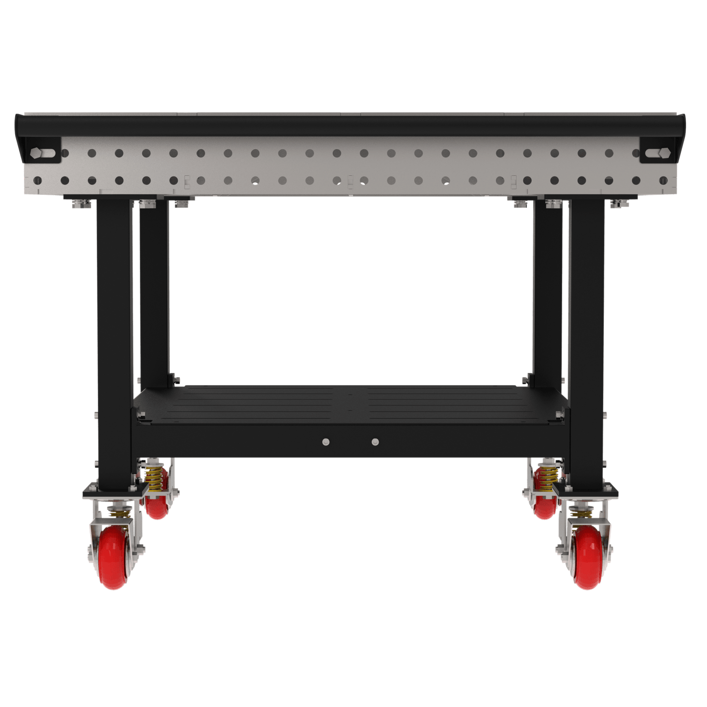 Diversified Woodcrafts Welding Table, Fixed Height, 36"H x 48"L x 48"D, 1 Shelf, Handle, Casters (DIV - DMW4848SHC) - SchoolOutlet