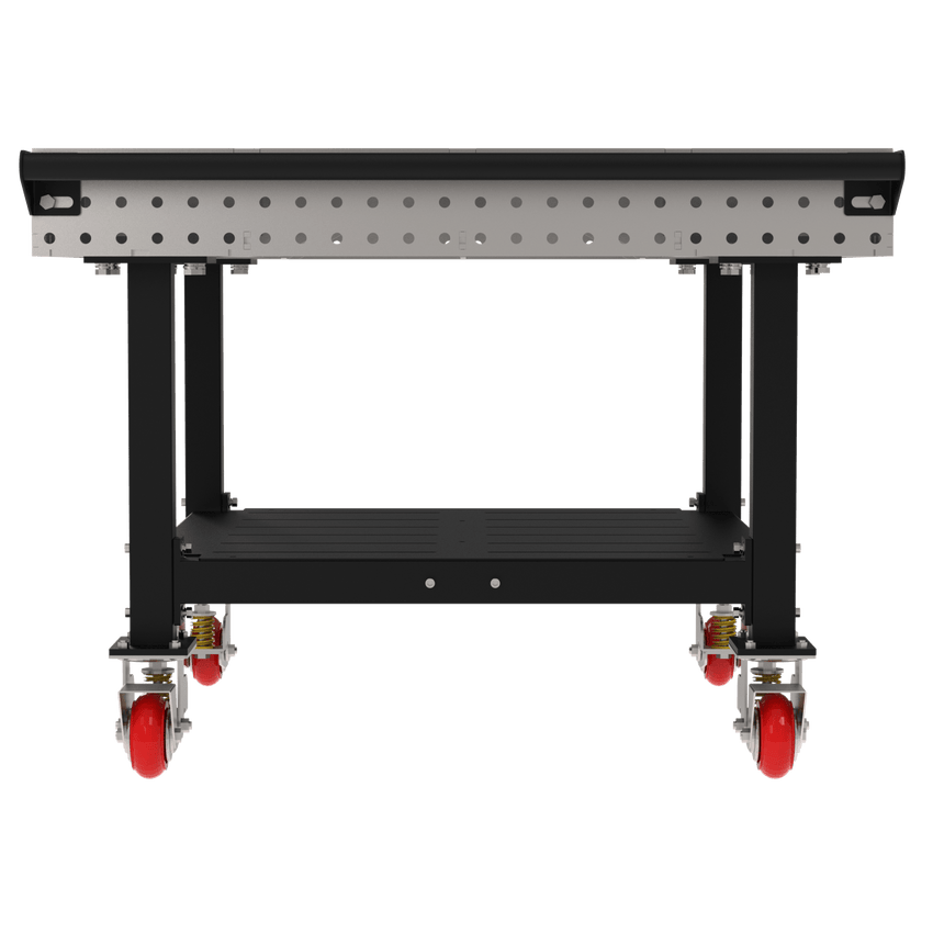Diversified Woodcrafts Welding Table, Fixed Height, 36"H x 48"L x 48"D, 1 Shelf, Handle, Casters (DIV - DMW4848SHC) - SchoolOutlet
