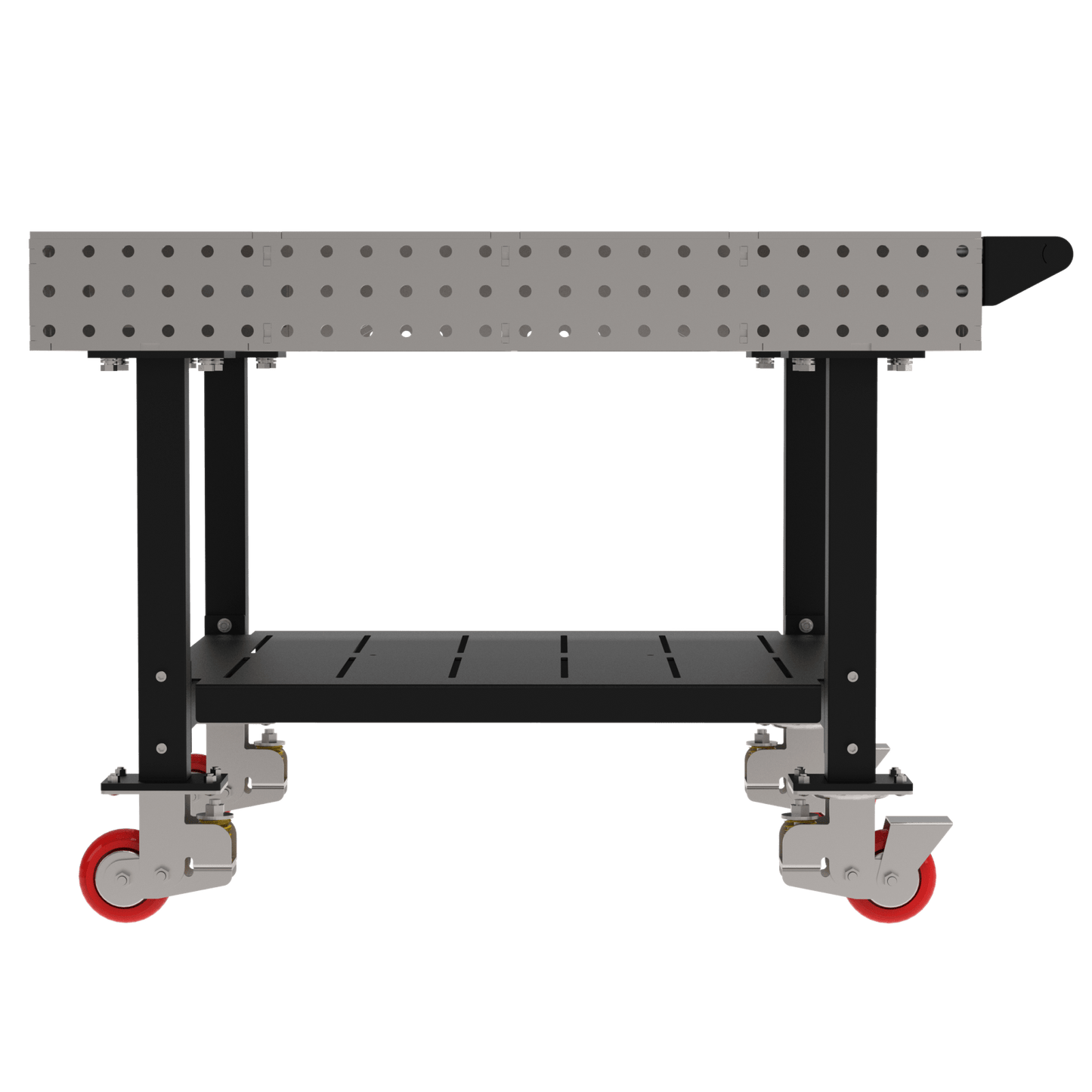 Diversified Woodcrafts Welding Table, Fixed Height, 36"H x 48"L x 48"D, 1 Shelf, Handle, Casters (DIV - DMW4848SHC) - SchoolOutlet