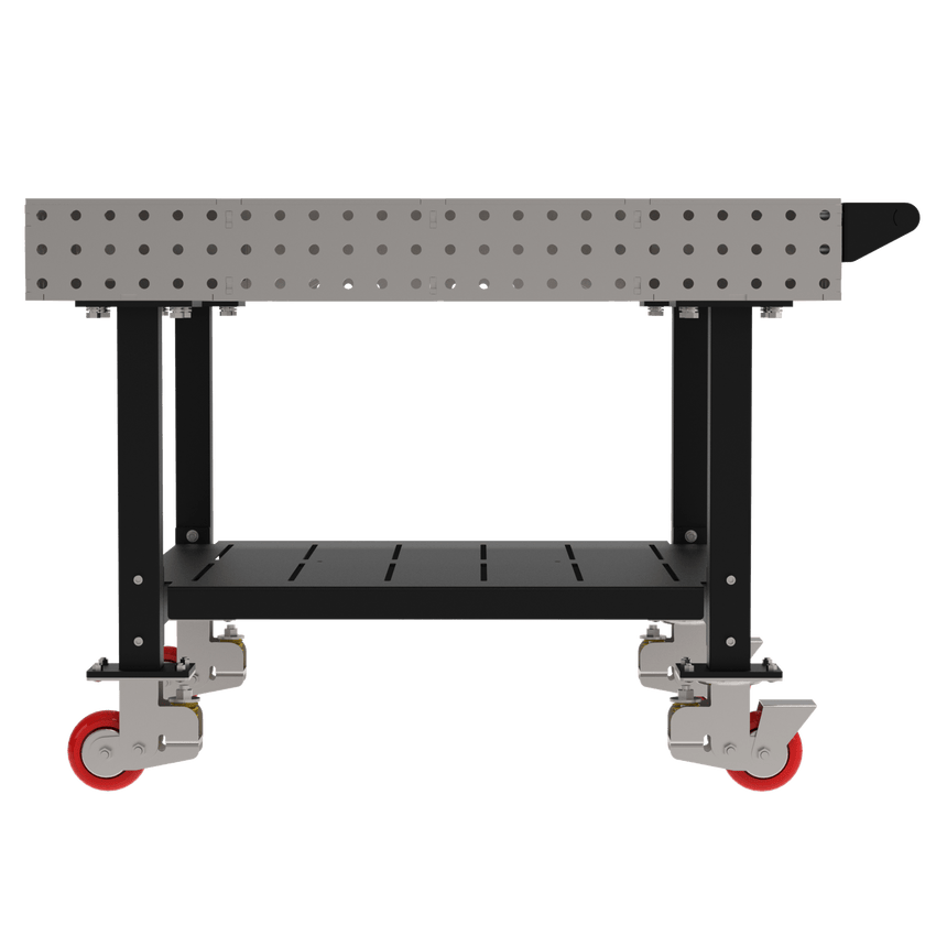 Diversified Woodcrafts Welding Table, Fixed Height, 36"H x 48"L x 48"D, 1 Shelf, Handle, Casters (DIV - DMW4848SHC) - SchoolOutlet