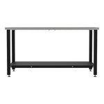 Diversified Woodcrafts Metal Fabrication Prep Table with Carbon Steel Top, Bottom Shelf & Self-Leveling Glides 60