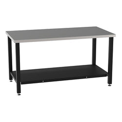Diversified Woodcrafts Metal Fabrication Prep Table with Carbon Steel Top, Bottom Shelf & Self-Leveling Glides 60"W x 30"L x 36"H (DIV-DMW6030XX-PREP)