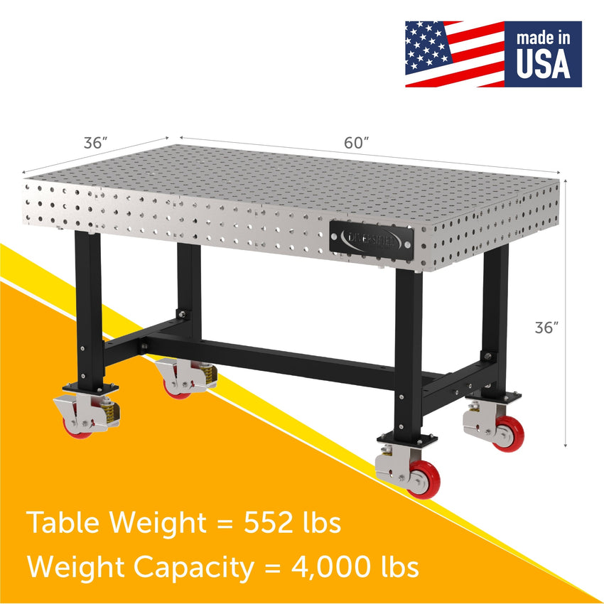 Diversified Woodcrafts Welding Table, Fixed Height, 36"H x 60"L x 36"D, Casters (DIV - DMW6036C) - SchoolOutlet