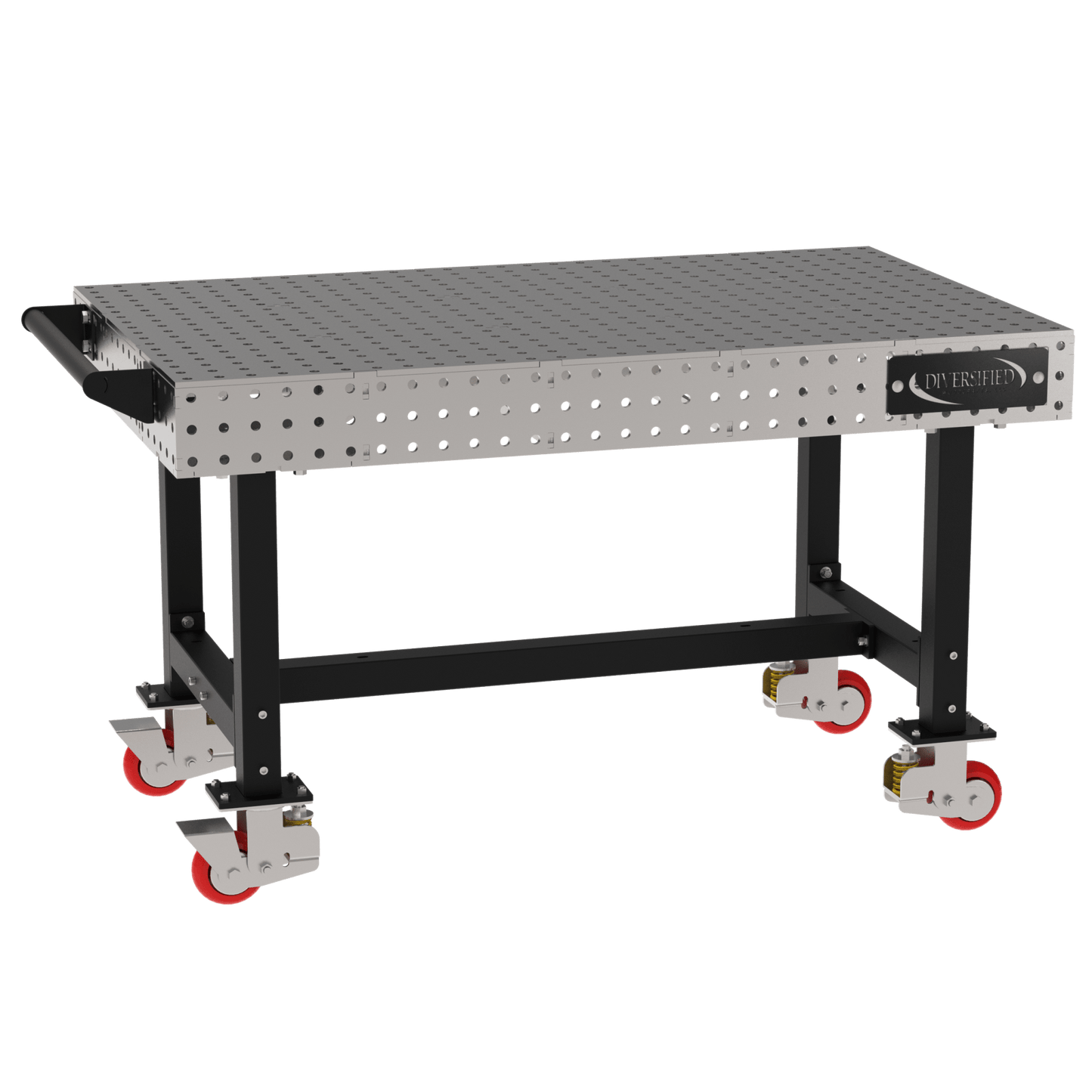 Diversified Woodcrafts Welding Table, Fixed Height, 36"H x 60"L x 36"D, 1 Handle, Casters (DIV - DMW6036HC) - SchoolOutlet