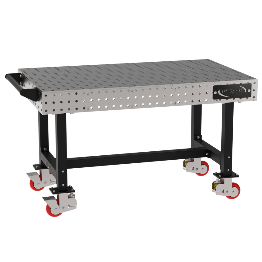 Diversified Woodcrafts Welding Table, Fixed Height, 36"H x 60"L x 36"D, 1 Handle, Casters (DIV - DMW6036HC) - SchoolOutlet