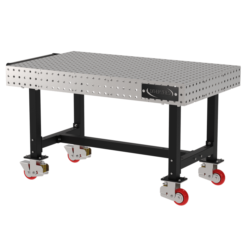 Diversified Woodcrafts Welding Table, Fixed Height, 36"H x 60"L x 36"D, 1 Handle, Casters (DIV - DMW6036HC) - SchoolOutlet