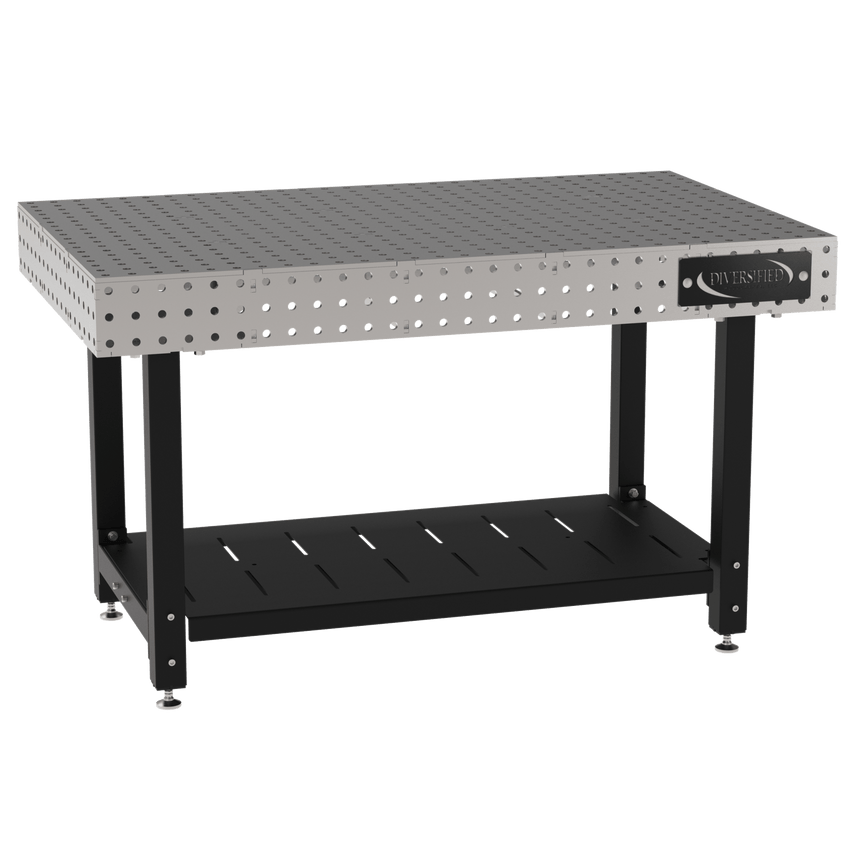 Diversified Woodcrafts Welding Table, Fixed Height, 36"H x 60"L x 36"D, 1 Shelf, Self - Leveling Feet (DIV - DMW6036S) - SchoolOutlet