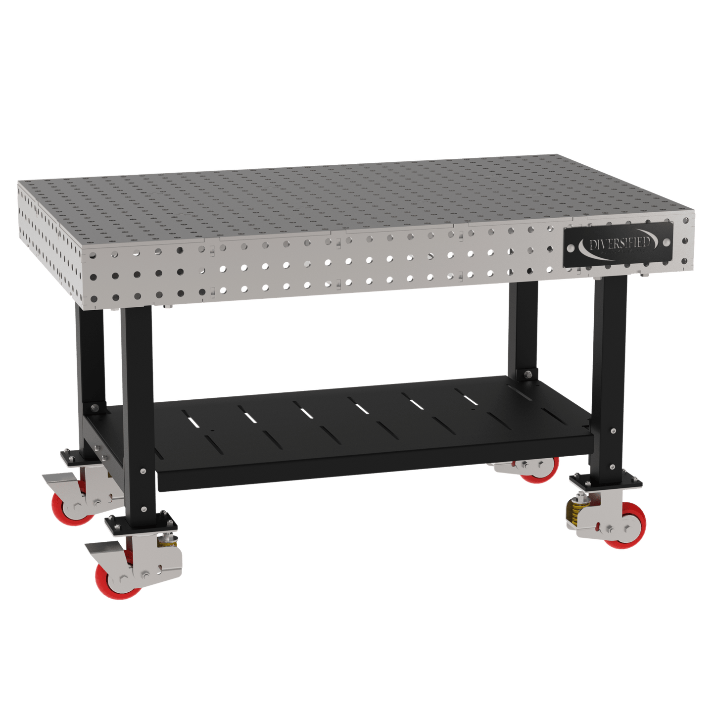 Diversified Woodcrafts Welding Table, Fixed Height, 36"H x 60"L x 36"D, 1 Shelf, Casters (DIV - DMW6036SC) - SchoolOutlet