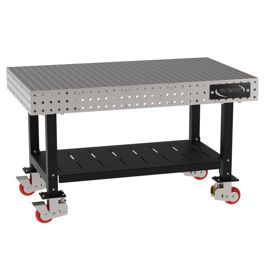 Diversified Woodcrafts Welding Table, Fixed Height, 36"H x 60"L x 36"D, 1 Shelf, Casters (DIV - DMW6036SC) - SchoolOutlet