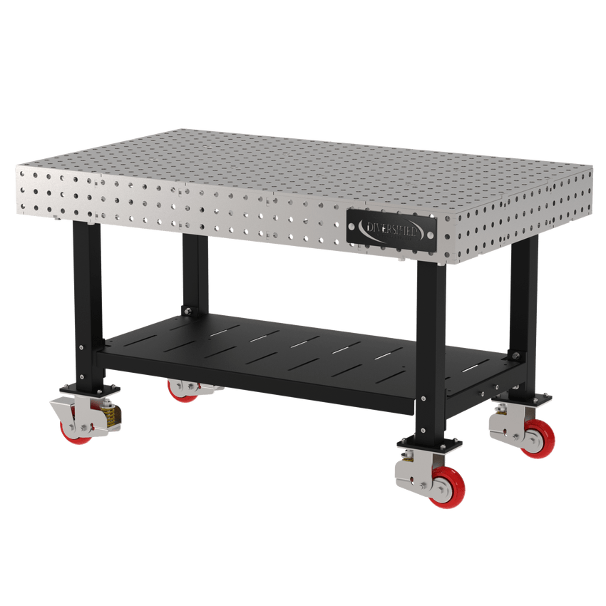 Diversified Woodcrafts Welding Table, Fixed Height, 36"H x 60"L x 36"D, 1 Shelf, Casters (DIV - DMW6036SC) - SchoolOutlet