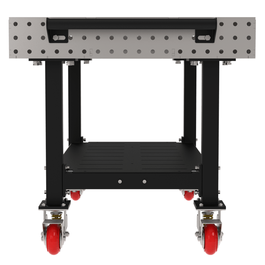 Diversified Woodcrafts Welding Table, Fixed Height, 36"H x 60"L x 36"D, 1 Shelf, Handle, Casters (DIV - DMW6036SHC) - SchoolOutlet