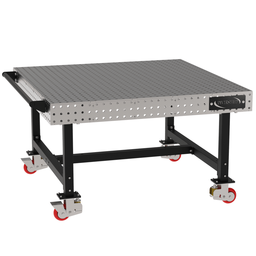 Diversified Woodcrafts Welding Table, Fixed Height, 36"H x 60"L x 60"D, 1 Handle, Casters (DIV - DMW6060HC) - SchoolOutlet