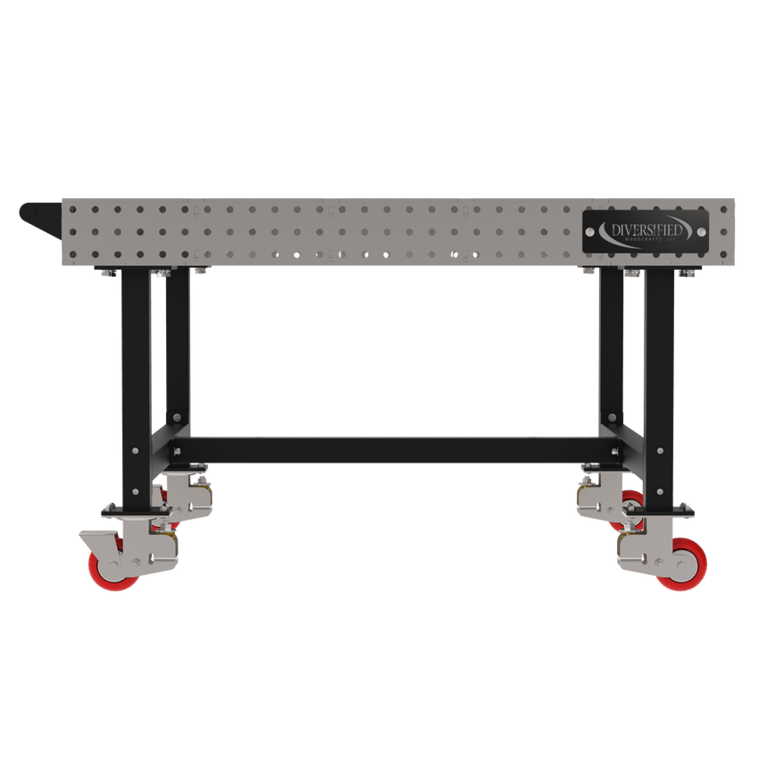 Diversified Woodcrafts Welding Table, Fixed Height, 36"H x 60"L x 60"D, 1 Handle, Casters (DIV - DMW6060HC) - SchoolOutlet
