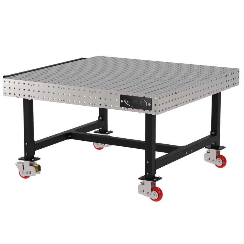 Diversified Woodcrafts Welding Table, Fixed Height, 36"H x 60"L x 60"D, 1 Handle, Casters (DIV - DMW6060HC) - SchoolOutlet
