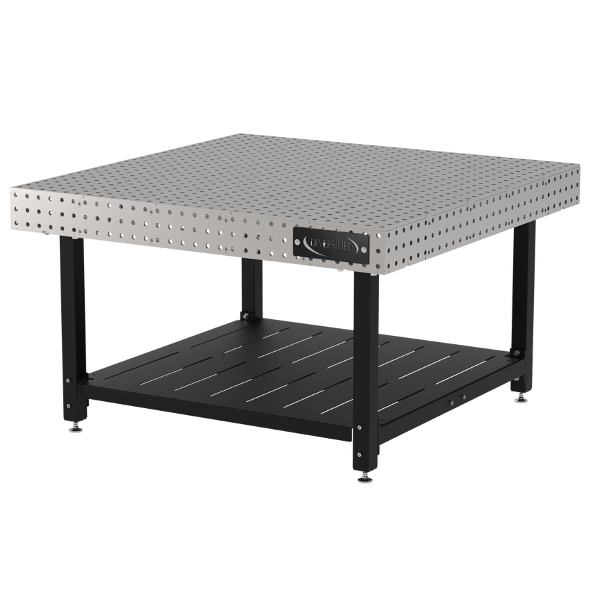 Diversified Woodcrafts Welding Table, Fixed Height, 36"H x 60"L x 60"D, 1 Shelf, Self - Leveling Feet (DIV - DMW6060S) - SchoolOutlet