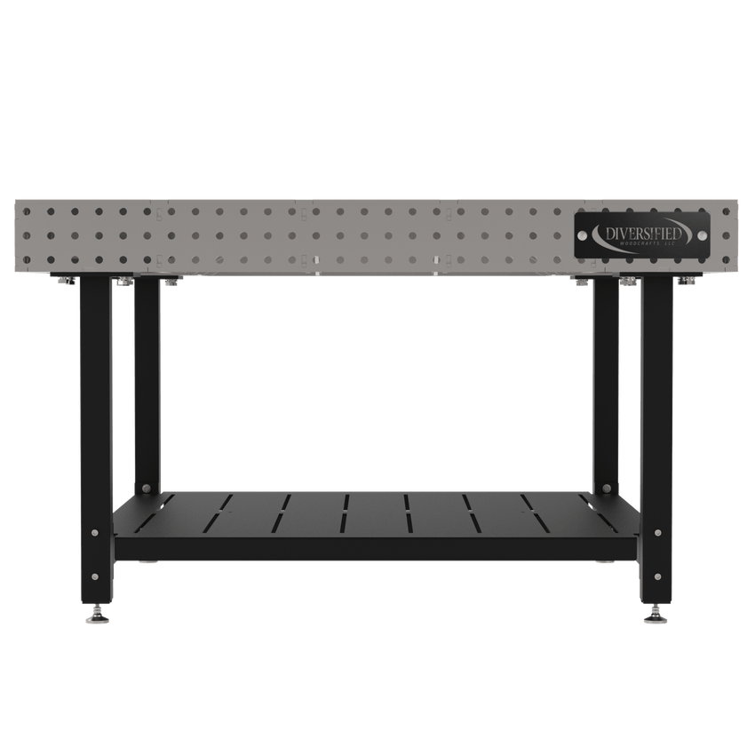 Diversified Woodcrafts Welding Table, Fixed Height, 36"H x 60"L x 60"D, 1 Shelf, Self - Leveling Feet (DIV - DMW6060S) - SchoolOutlet