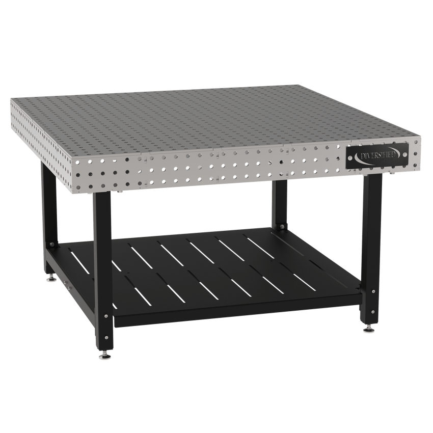Diversified Woodcrafts Welding Table, Fixed Height, 36"H x 60"L x 60"D, 1 Shelf, Self - Leveling Feet (DIV - DMW6060S) - SchoolOutlet