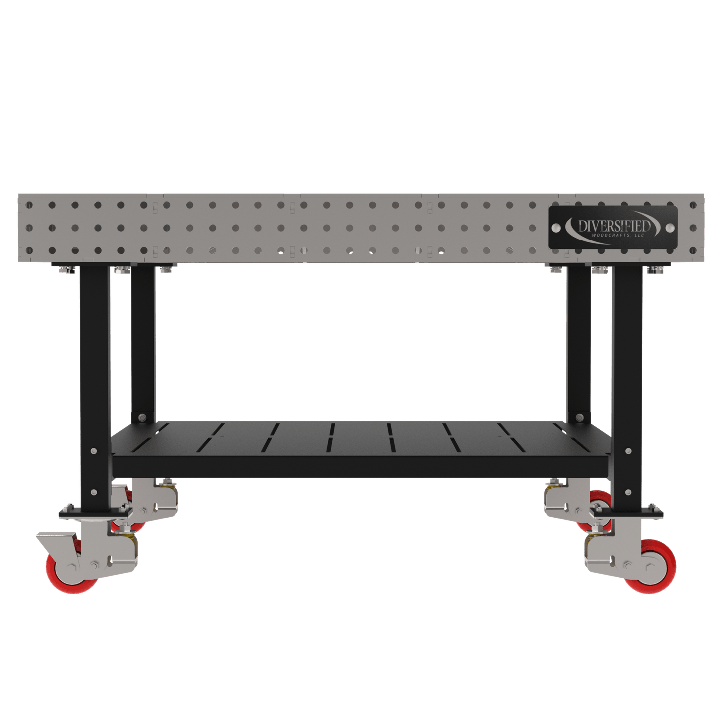 Diversified Woodcrafts Welding Table, Fixed Height, 36"H x 60"L x 60"D, 1 Shelf, Casters (DIV - DMW6060SC) - SchoolOutlet
