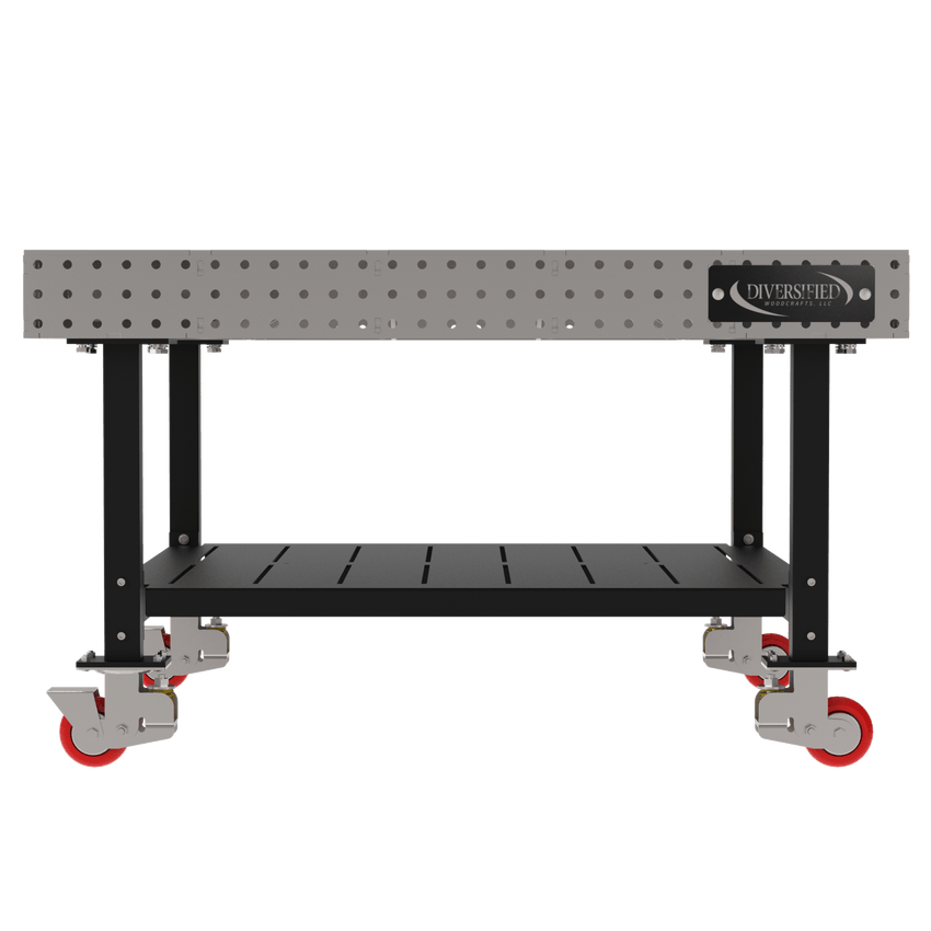 Diversified Woodcrafts Welding Table, Fixed Height, 36"H x 60"L x 60"D, 1 Shelf, Casters (DIV - DMW6060SC) - SchoolOutlet