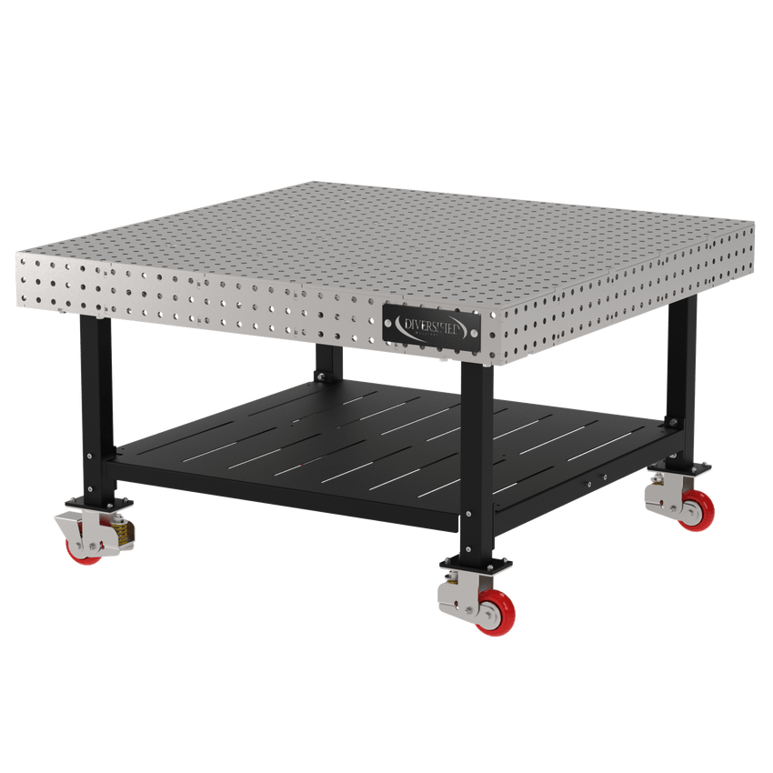 Diversified Woodcrafts Welding Table, Fixed Height, 36"H x 60"L x 60"D, 1 Shelf, Casters (DIV - DMW6060SC) - SchoolOutlet
