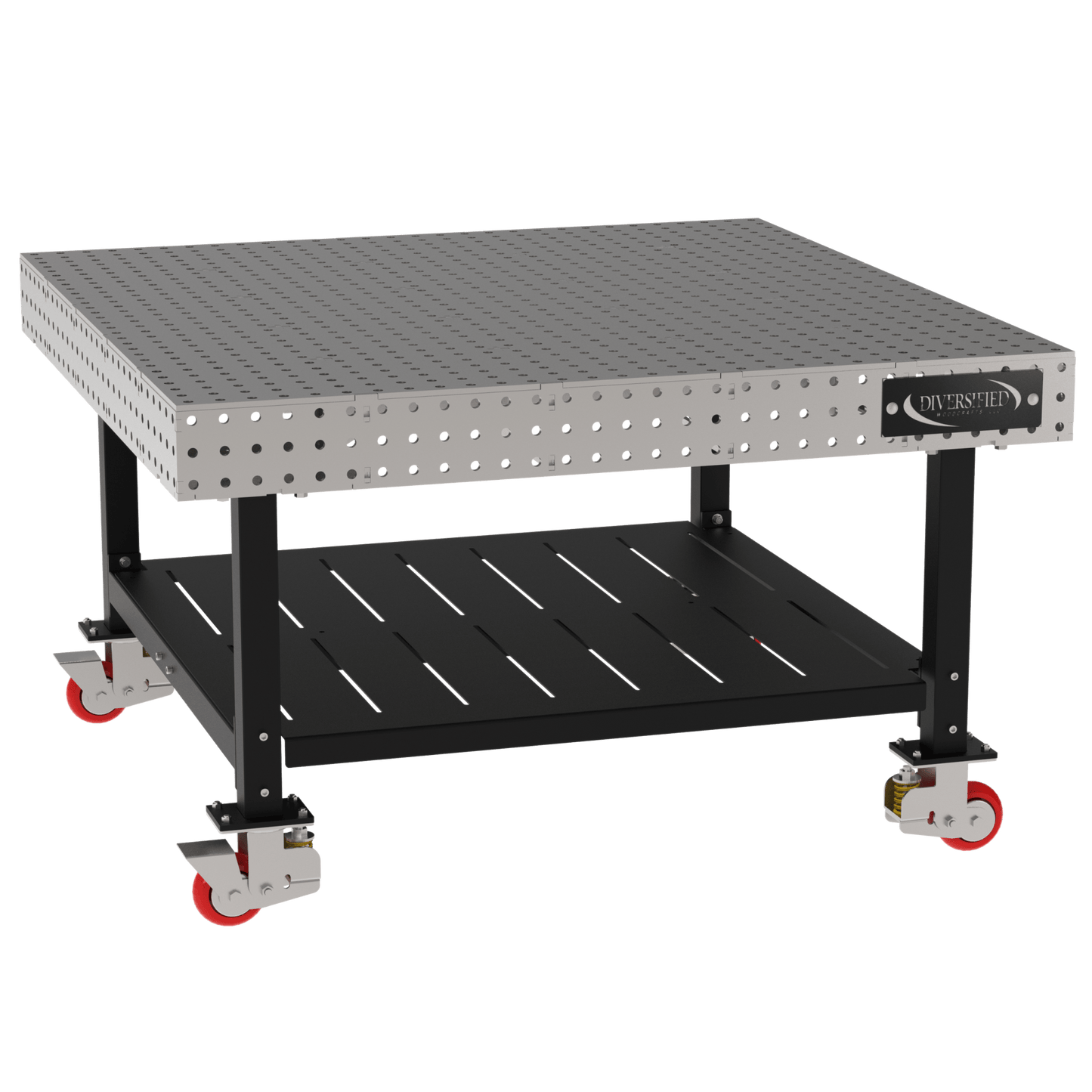 Diversified Woodcrafts Welding Table, Fixed Height, 36"H x 60"L x 60"D, 1 Shelf, Casters (DIV - DMW6060SC) - SchoolOutlet