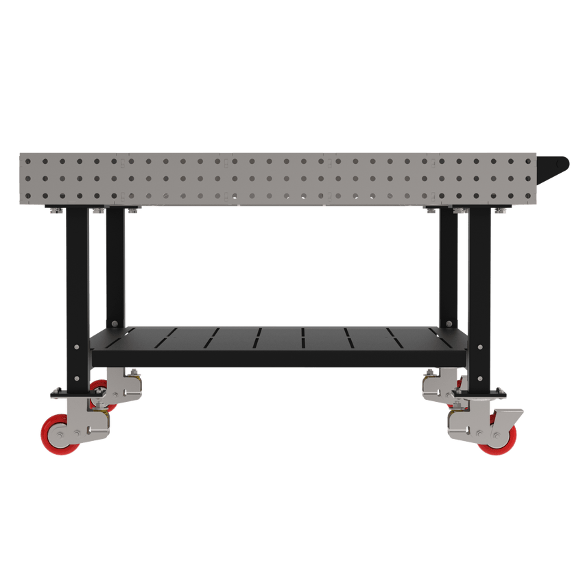 Diversified Woodcrafts Welding Table, Fixed Height, 36"H x 60"L x 60"D, 1 Shelf, Handle, Casters (DIV - DMW6060SHC) - SchoolOutlet