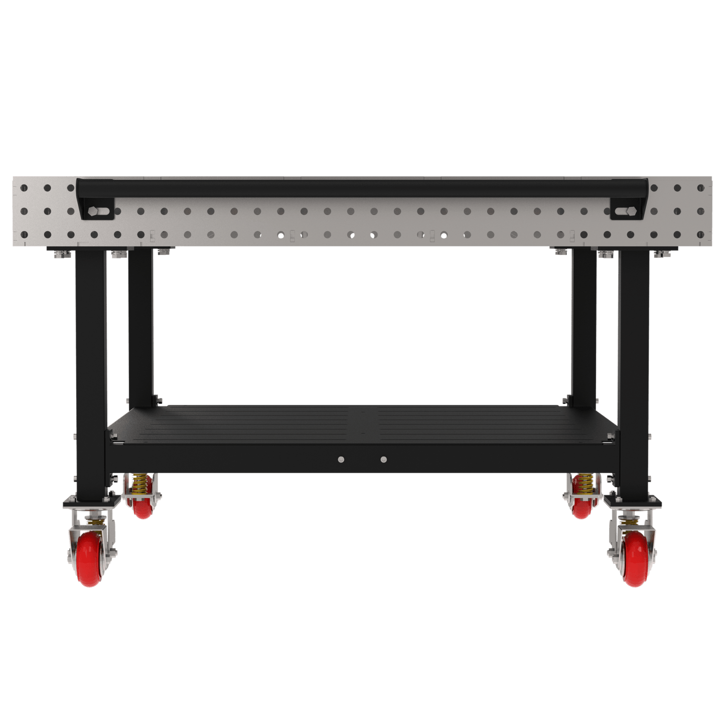 Diversified Woodcrafts Welding Table, Fixed Height, 36"H x 60"L x 60"D, 1 Shelf, Handle, Casters (DIV - DMW6060SHC) - SchoolOutlet
